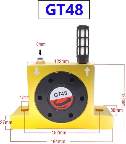 G 3/8'' Pneumatic Air Turbine Vibrators Silent Golden Industrial Vibrator for Hopper Golden GT48 with Free Muffler in Saudi Arabia