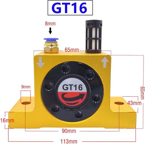 G 3/8'' Pneumatic Air Turbine Vibrators Silent Golden Industrial Vibrator for Hopper Golden GT48 with Free Muffler in Saudi Arabia