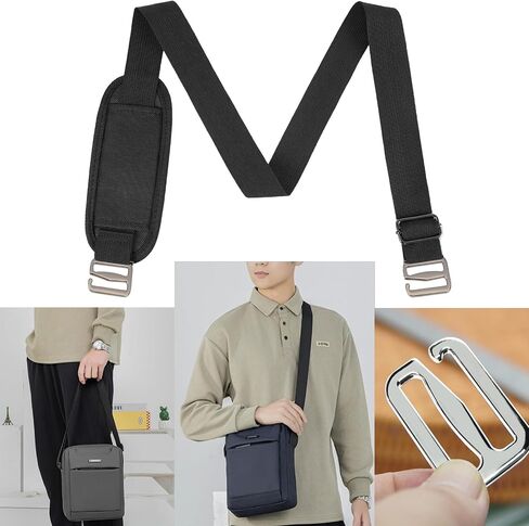 Shoulder Strap for Yeti Daytrip Lunch Bag Shoulder Strap, 60" Universal Adjustable Padded Shoul'der Strap Replacement with Metal Hooks for Lunch Bag/Crossbody Bag (Charcoal) in Saudi Arabia