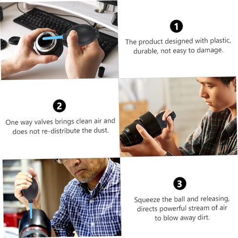Uonlytech 4 قطع منظف غبار منفاخ هواء محمول مع فوهة صمام دبوس للوحة مفاتيح مستشعر عدسة الكاميرا، مضخة كرة ضغط خفيفة الوزن لإزالة الغبار بدقة وسهولة الحمل in Saudi Arabia