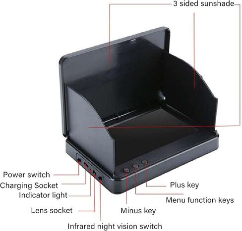 Underwater Fishing Camera, 15m Cable 1080P High Definition 4.3in Visible Large Screen Video Fish Finder, for Ice Fishing in Saudi Arabia