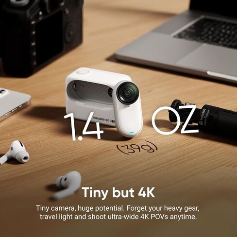 حزمة Insta360 GO 3S لركوب الدراجات - 128 جيجابايت بيضاء 4K كاميرا تسجيل فيديو صغيرة محمولة، نقاط نظر بدون استخدام اليدين، يمكن تركيبها في أي مكان، تثبيت، عمر بطارية 140 دقيقة، مقاومة للماء 10 أمتار، نقطة رؤية للحيوانات الأليفة، أبيض in Saudi Arabia