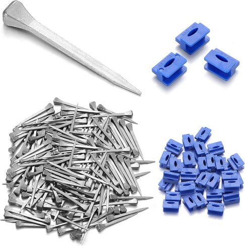 Zonon 150 Pcs Stained Glass Making Tool Set 100 Horseshoe Nails and 50 Glass Stop Blocks for Making Stained Panels in Saudi Arabia