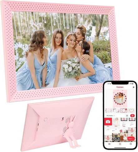 إطار صور رقمي Okulaku مقاس 10.1 بوصة إطار صور إلكتروني ذكي سعة 32 جيجابايت شاشة تعمل باللمس تدور تلقائيًا، مكتب أو مثبت على الحائط، مشاركة الصور ومقاطع الفيديو على الفور، هدايا للأم والأب والنساء والرجال (أبيض) in Kuwait