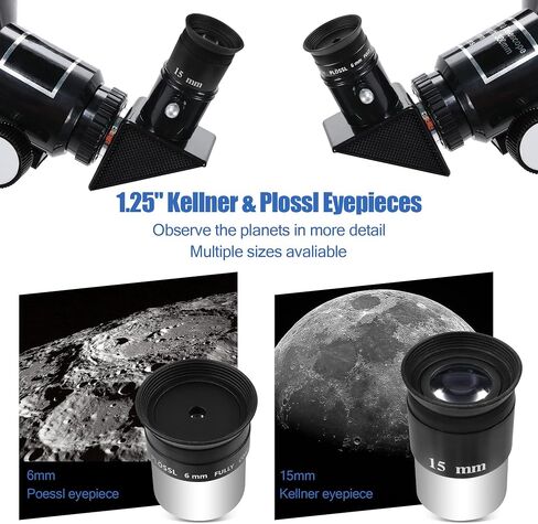 Astromania 1.25" Laser Collimator 2" Adaptor - Bundle with - Telescope Eyepieces Kit Fully-Coated in Saudi Arabia