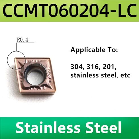 10 قطعة CCMT060204/208 CCMT09T304/308 CCMT12 مخرطة CNC القاطع تحول إدراجات كربيد للفولاذ المقاوم للصدأ (CCMT120404-LC GM20Z) in Kuwait