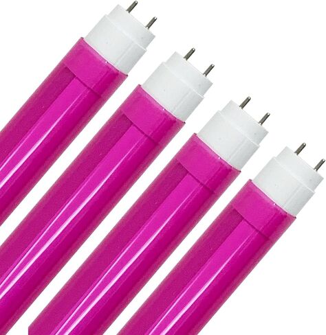 مجموعة مصابيح KastLite LED T8 مع أكمام أمان فلورسنت T8 | أرجواني | متوافق مع الصابورة الإلكترونية مقاس 48 بوصة/تجاوز الصابورة | النوع A+B | 4000K، 2500LM، 147LM/W | مدرج في قائمة UL وDLC | 4 عبوات in Kuwait