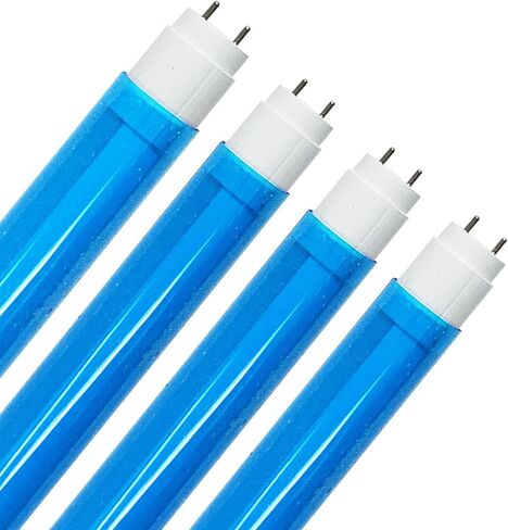مجموعة مصابيح KastLite LED T8 مع أكمام أمان فلورسنت T8 | أرجواني | متوافق مع الصابورة الإلكترونية مقاس 48 بوصة/تجاوز الصابورة | النوع A+B | 4000K، 2500LM، 147LM/W | مدرج في قائمة UL وDLC | 4 عبوات in Kuwait