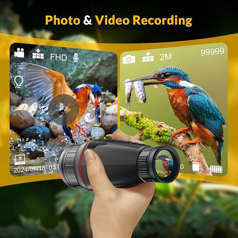 منظار أحادي للرؤية الليلية الرقمية بدقة 4K، مسافة مظلمة كاملة تبلغ 1314 قدمًا، وتسجيل الصور والفيديو بدقة 4K، والتركيز اليدوي والديوبتر، ونظارات الرؤية الليلية مع إضاءة بالأشعة تحت الحمراء، وبطاقة SD in Kuwait