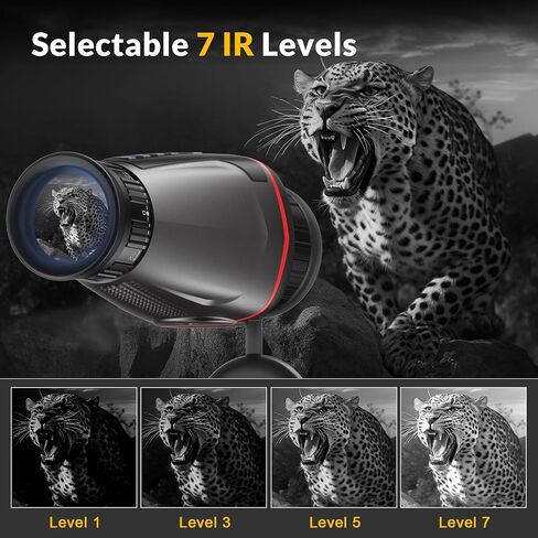 منظار أحادي للرؤية الليلية الرقمية بدقة 4K، مسافة مظلمة كاملة تبلغ 1314 قدمًا، وتسجيل الصور والفيديو بدقة 4K، والتركيز اليدوي والديوبتر، ونظارات الرؤية الليلية مع إضاءة بالأشعة تحت الحمراء، وبطاقة SD in Kuwait