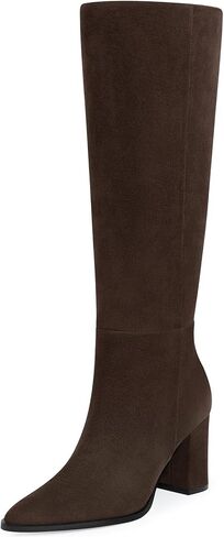 CELLENZ Women Knee High Boots: Comfortable Wide Calf Tall Boot | Pointed Toe Chunky Heel - All Day Wear Outdoor Lady - Fall Winter Party Evening Date Office Long Boots in Saudi Arabia