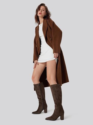CELLENZ Women Knee High Boots: Comfortable Wide Calf Tall Boot | Pointed Toe Chunky Heel - All Day Wear Outdoor Lady - Fall Winter Party Evening Date Office Long Boots in Saudi Arabia