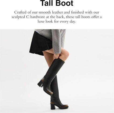 COACH womens Sculpted C Tall Loved Leather Boot in Saudi Arabia