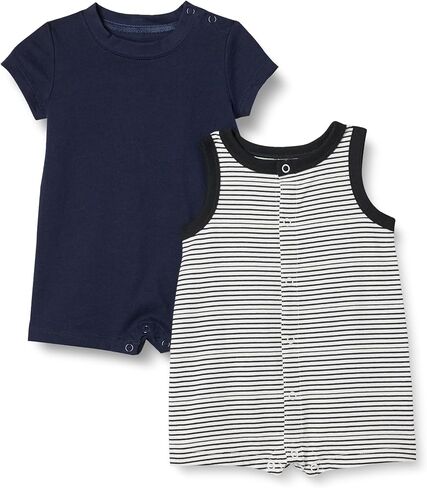 Amazon Essentials unisex-baby Sleeveless and Short-Sleeve Romper Set in Saudi Arabia