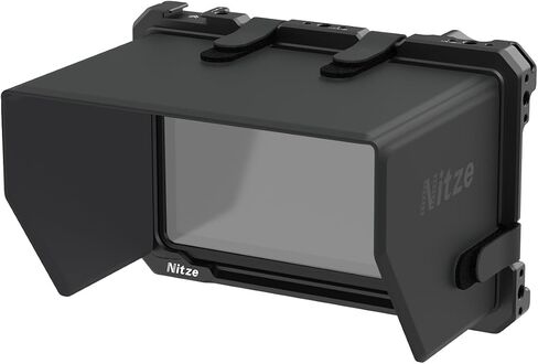 طقم قفص Nitze لشاشة Atomos Shinobi II/Shinobi GO، مع حذاء بارد مدمج، وسكة ناتو وغطاء شمس من جلد البولي يوريثان - JT-A07B in Saudi Arabia