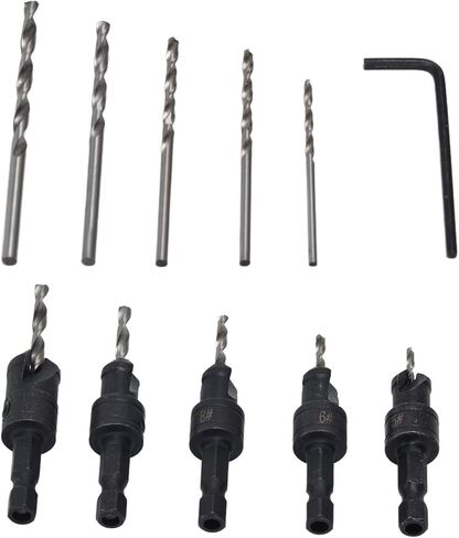 Countersink Drill Bit Set, Fast Change Chamfer Drilling Tools, Adjustable, Woodworking, for Woodworking Projects in Saudi Arabia