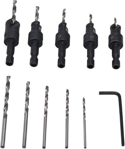 Countersink Drill Bit Set, Fast Change Chamfer Drilling Tools, Adjustable, Woodworking, for Woodworking Projects in Saudi Arabia