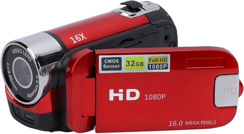 كاميرا رقمية 1080 بكسل، كاميرا فيديو صغيرة الحجم بدقة 16 ميجابكسل مع شاشة قابلة للدوران 2.4، تكبير رقمي 16X، مقاومة للاهتزاز، تسجيل حلقي، كاميرا تسجيل فيديو للمراهقين البالغين المبتدئين (أسود) in Saudi Arabia