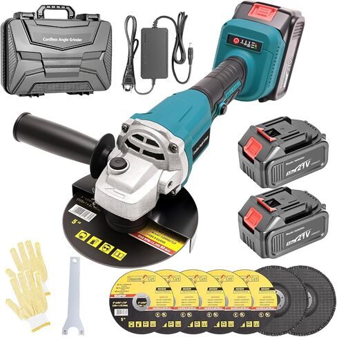 Cordless Angle Grinder Tool, Power Angle Grinders with 2 * 4.0ah Battery, 8500 RPM Brushless Power Motor 4-1/2-Inch To 5-Inch Electric Grinder Tool Set for Cutting, Grinding, Polishing in Saudi Arabia