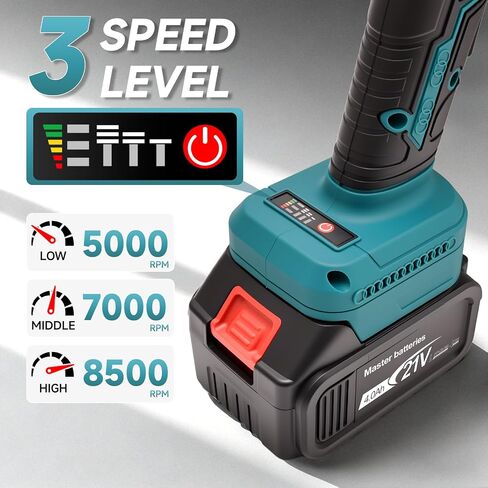 Cordless Angle Grinder Tool, Power Angle Grinders with 2 * 4.0ah Battery, 8500 RPM Brushless Power Motor 4-1/2-Inch To 5-Inch Electric Grinder Tool Set for Cutting, Grinding, Polishing in Saudi Arabia
