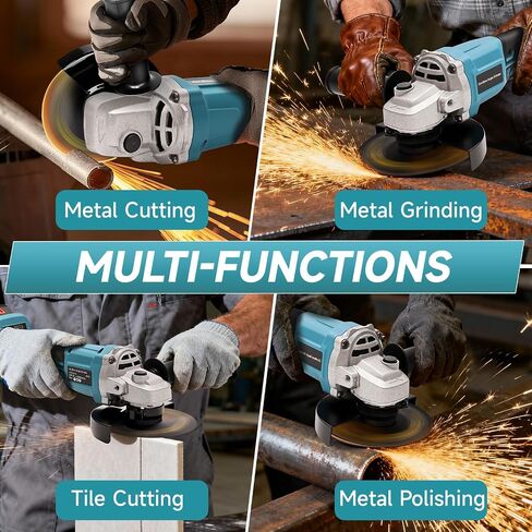 Cordless Angle Grinder Tool, Power Angle Grinders with 2 * 4.0ah Battery, 8500 RPM Brushless Power Motor 4-1/2-Inch To 5-Inch Electric Grinder Tool Set for Cutting, Grinding, Polishing in Saudi Arabia