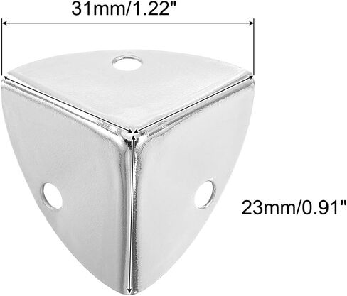 uxcell 20 Pcs Metal Edge Guard, 23mm Decorative Box Corner Cover, Furniture Corner Edges Protector with Mounting Screws, Silver in Saudi Arabia