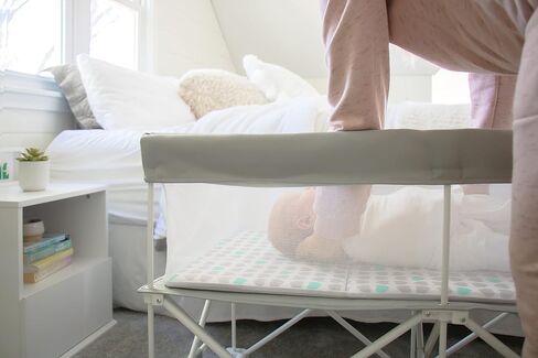 Regalo Baby Basics Infant Bassinet with Canopy, Award Winning Brand, Quick fold and Easy Setup, Removable Pad, See-Through Mesh, Bed-Side Bassinet, Gray in Kuwait