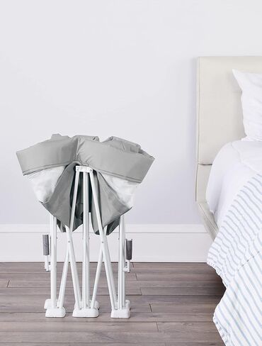 Regalo Baby Basics Infant Bassinet with Canopy, Award Winning Brand, Quick fold and Easy Setup, Removable Pad, See-Through Mesh, Bed-Side Bassinet, Gray in Kuwait