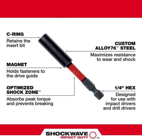 Generic 48-32-2350 Fits Milwaukee SHOCKWAVE Conduit Reaming Bit Holder 1/2in, 3/4in & 1in EMT in Saudi Arabia