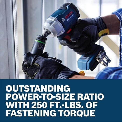 BOSCH GDS18V-350N 18V Brushless ½ In. Mid Torque Impact Wrench - 410 Ft.-Lbs Breakaway Torque, 250 Ft.-Lbs Fastening Torque, Compact Design (Bare Tool) in Saudi Arabia
