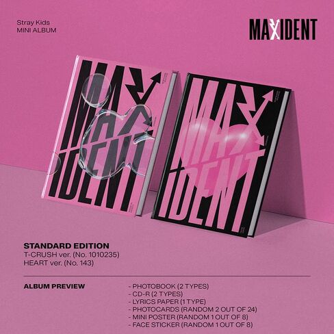STRAYKIDS SKZ: MAXI DENT (إصدار القلب) ألبوم صغير CD + ملصق صغير + ملصق وجه + بطاقات فوتوغرافية + كتاب صور + ورق كلمات in Saudi Arabia