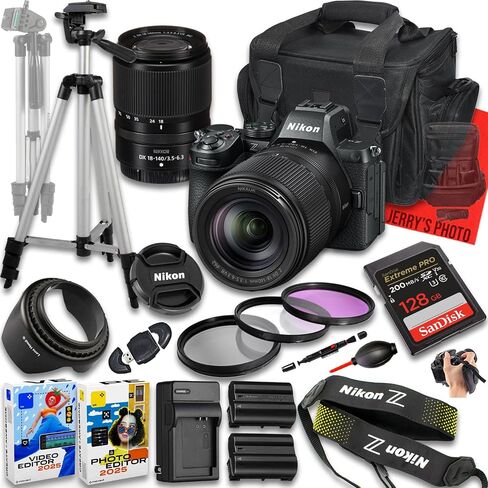 كاميرا Nikon Z5 II بدون مرآة مع عدسة Z DX مقاس 18-140 مم f/3.5-6.3 VR + ذاكرة سعة 128 جيجابايت + بطارية إضافية + حقيبة كاميرا + حامل ثلاثي القوائم + المزيد (حزمة مكونة من 21 قطعة) (متجددة) in Saudi Arabia