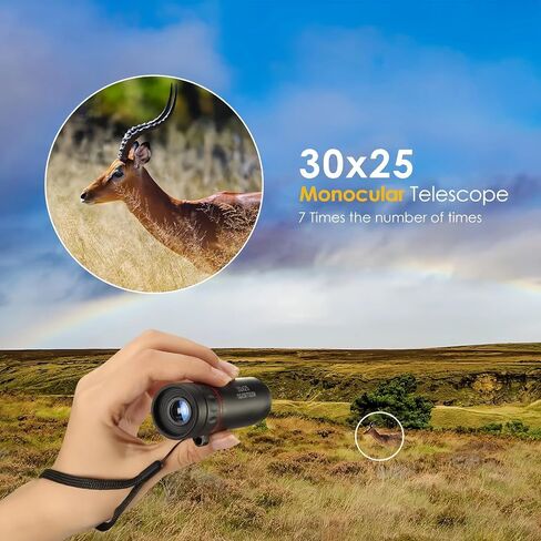 30x25 High Power Monocular, HD Mini Telescope for Adults, Compact & Lightweight Pocket Scope for Bird Watching, Travel, Concert, Stargazing, Hunting in Saudi Arabia
