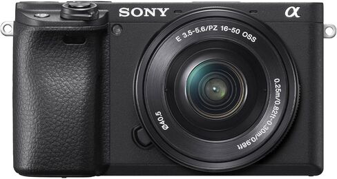 كاميرا Sony a6400 بدون مرآة مع عدسة Sony E PZ مقاس 16-50 مم f/3.5-5.6 OSS + قطعتين ذاكرة 64 جيجابايت + ضوء LED + حقيبة كاميرا + حامل ثلاثي + المزيد (حزمة 27 قطعة) (متجددة) in Saudi Arabia