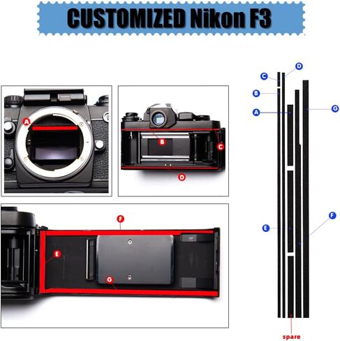F3 Pre-Cut Self Adhesive Light Seal Foam Sponge Kits Repair for Nikon F3 Camera Accessories (for Nikon F3) in Saudi Arabia