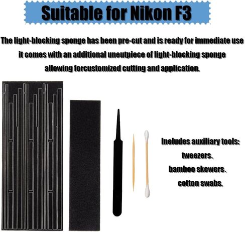 F3 Pre-Cut Self Adhesive Light Seal Foam Sponge Kits Repair for Nikon F3 Camera Accessories (for Nikon F3) in Saudi Arabia