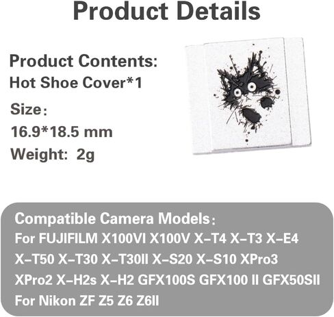 Camera Metal Hot Shoe Cover Protector Cap Cute Compatible for Fujifilm X100VI X100V X-M5 X-E5 X-T4 X-T3 for Leica Q Q3 (Cat) in Saudi Arabia