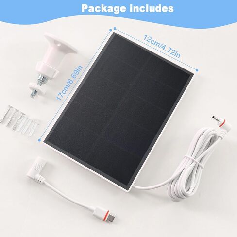 Ring Camera Solar Panel Charger, Compatible with Stick Up Cam Battery, Ring Spotlight Plus/Pro, Waterproof 4w6v (White 2Pack) in Kuwait
