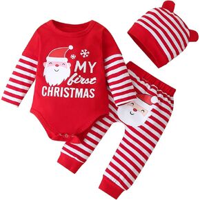 Fullfamous Baby Girl's 3pc Frill Long Sleeve Romper and Pant Set in Kuwait