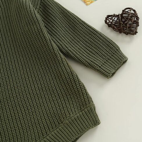 Newborn Baby Boy Girl Fall Winter Clothes Chunky Knit Sweater Romper | Solid Color Long Sleeve Onesie Oversized Romper One Piece Bodysuit Newborn Baby Boy Girl Coming Home Outfit Cute Clothes in Saudi Arabia