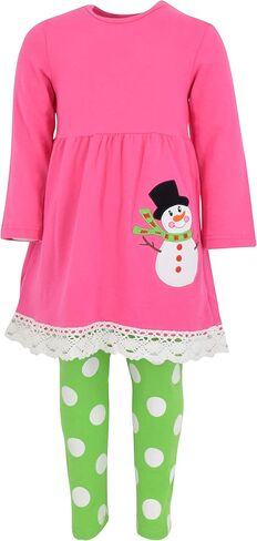 Unique Baby Girls Kids Toddler 3pc Outfit Set Long Sleeve Lace Trim Tunic Top Leggings and Scarf in Saudi Arabia