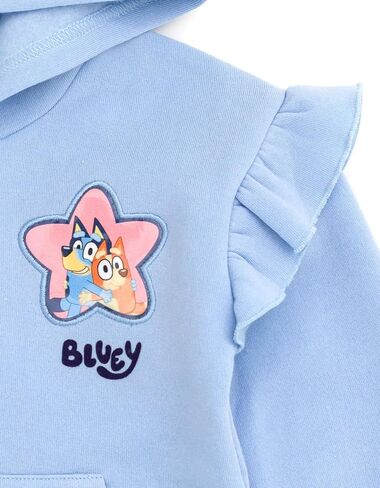 سترة بغطاء رأس بسحاب من الصوف للفتيات من Bluey، تي شيرت وسروال مضلع، 3 قطع من ملابس الأطفال الصغار إلى مقاسات الأطفال الكبار (2T - 10-12) in Saudi Arabia