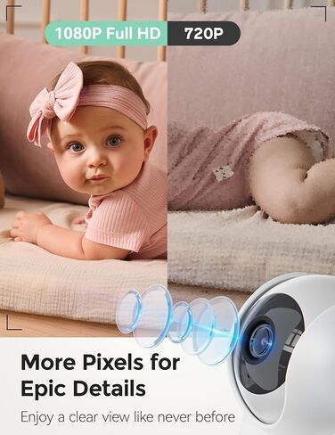وحدة الكاميرا الإضافية Momcozy Baby Monitor BM03، دقة عالية 1080 بكسل كاملة، كاميرا تكبير قابلة للإمالة، بطاقة SD (غير متضمنة) مساحة تخزين متاحة، سهولة الاقتران (غير متوافقة مع BM01) in Kuwait
