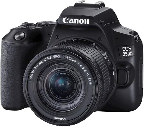 Canon EOS 250D (Rebel SL3) DSLR Camera w/Canon EF-S 18-55mm f/4-5.6 IS STM Lens + Case + 64GB Memory (21pc Bundle) (Renewed) in Saudi Arabia