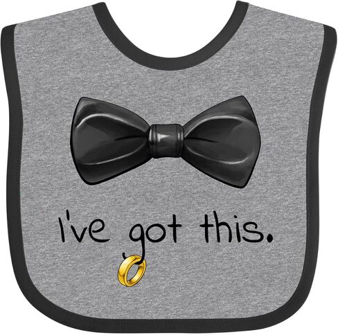 inktastic I've Got This- Black Bow Tie with Wedding Ring Baby Bib in Saudi Arabia