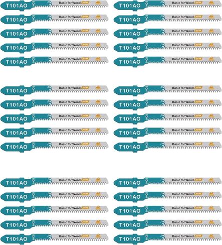 50-Piece Jigsaw Blades for Metal and Softwood Plywood, T-Shank Jig Saw Blades for Professional Accessory Jigsaw (T118A,T118B,T101AO,T101B,T101BR,T144D) in Saudi Arabia