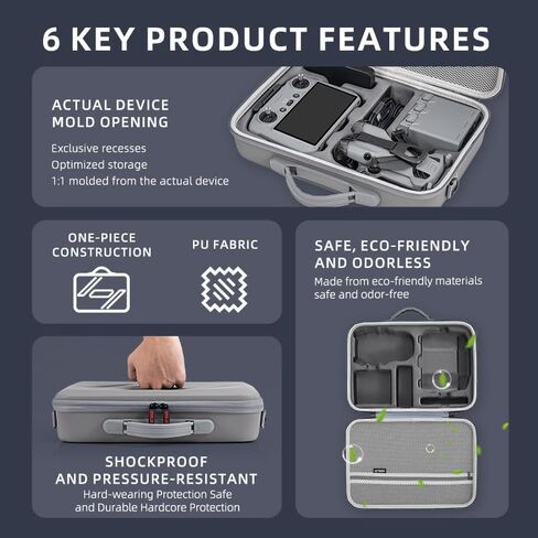 Mini 5 Pro Carrying Case, Portable PU Leather Bag with Shoulder strap for DJI Mini 5 Pro More Combo Compatible RC 2 Controller in Saudi Arabia