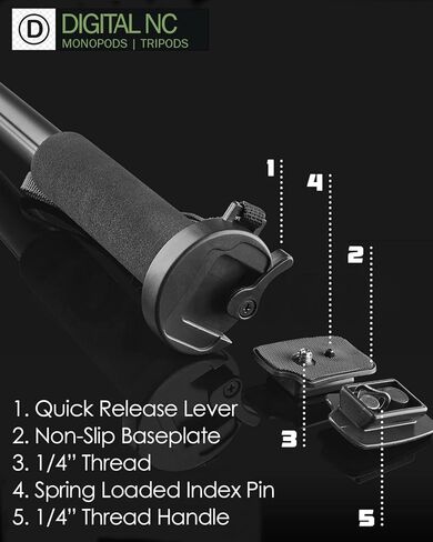 Professional Black 72" Monopod/Unipod (Quick Release) for Nikon D700 in Saudi Arabia