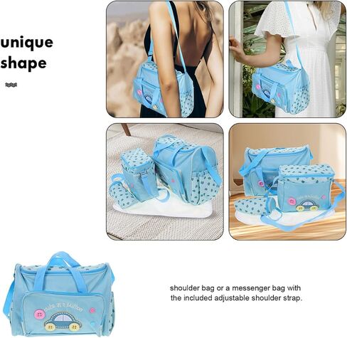 Toyvian Mummy Bag Set: Large Capacity Tote with Bottle Holders - Breathable & Waterproof Design - Oxford Fabric Mummy Bag - Ideal for New Moms, Pregnant Women, Hospital, Outdoor Trips Use in Saudi Arabia