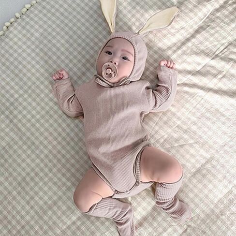 ROYLAMP Rompers My 1st Bunny Outfit Baby Jumpsuit Infant sleeveless Cute Kids Bodysuit With Hat in Kuwait